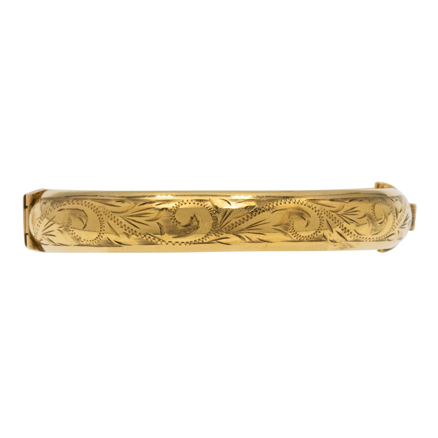 9ct Gold Engraved Bangle, 6.5