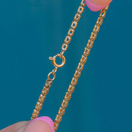 7 Antique 9ct Gold Pierced Star Bracelet