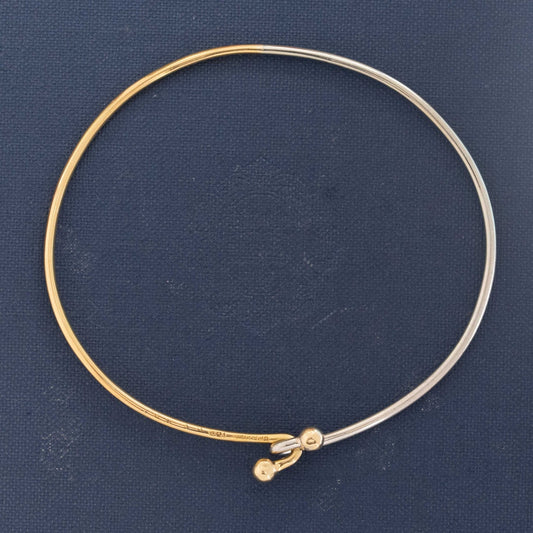 Vintage Two Tone Hook Bangle by Cartier